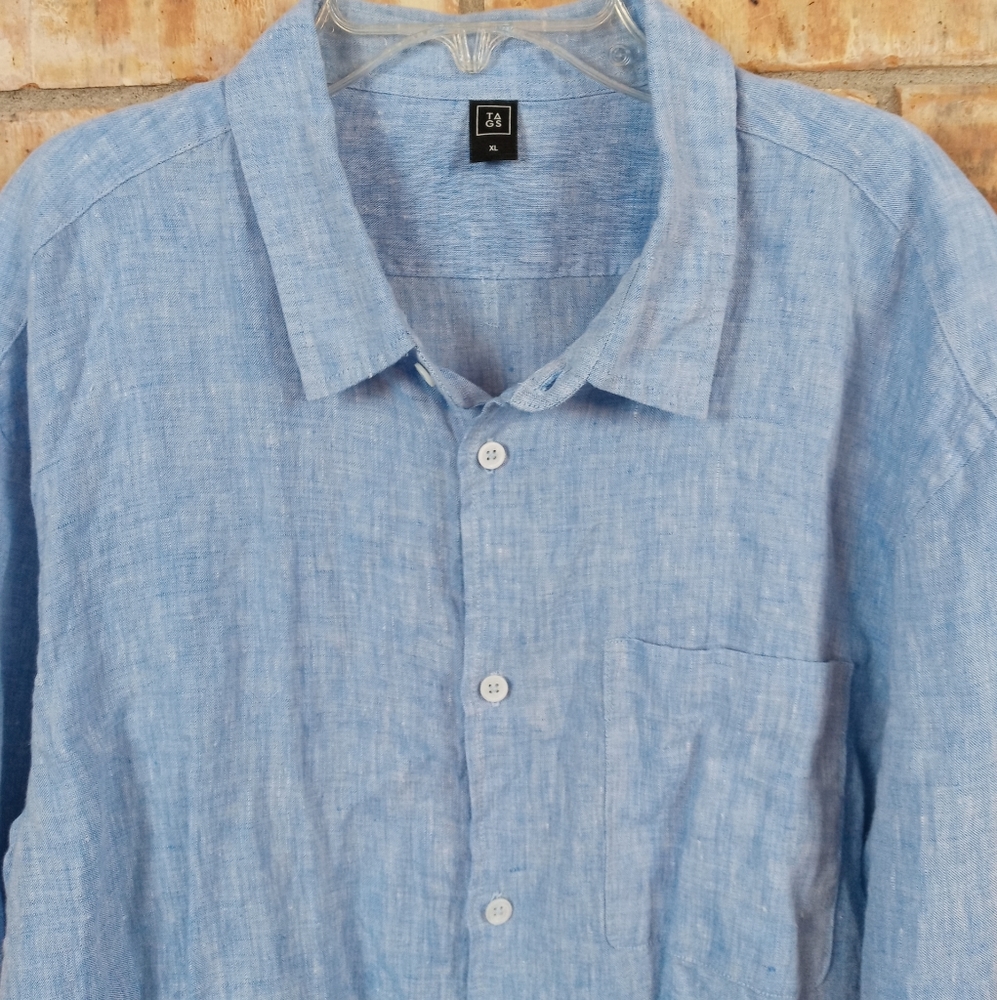 Tags long sleeve linen shirt Sz XL